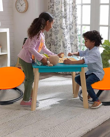 Kids Sensory Swivel Chair, Autism Sensory Chair, Spinning Chair for Autistic Kids, Small Space, Spin Seat, Metal Base, Non-Slip Design, Orange - LeafyLoom