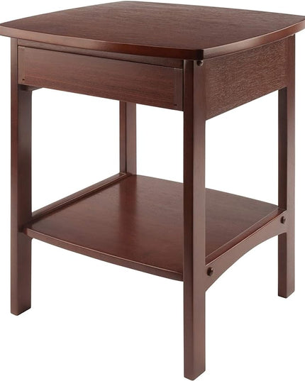 Winsome Basics Solid Wood End Table Nightstand - LeafyLoom
