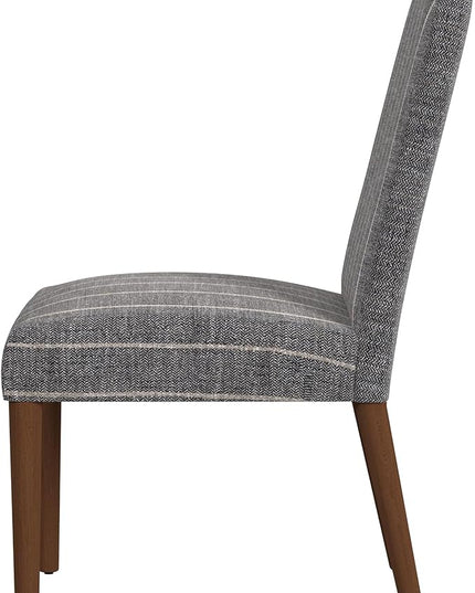 HomePop Classic Parsons Dining Chairs, Gray Midnight Woven Stripe (Single Pack) - LeafyLoom