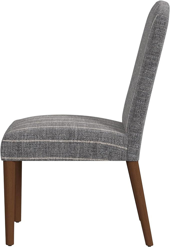 HomePop Classic Parsons Dining Chairs, Gray Midnight Woven Stripe (Single Pack) - LeafyLoom