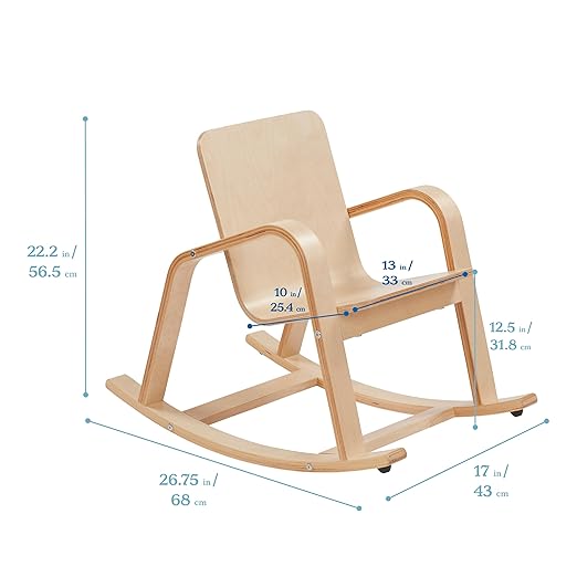 ECR4Kids Bentwood Rocking Chair, Kids Furniture, Natural - LeafyLoom