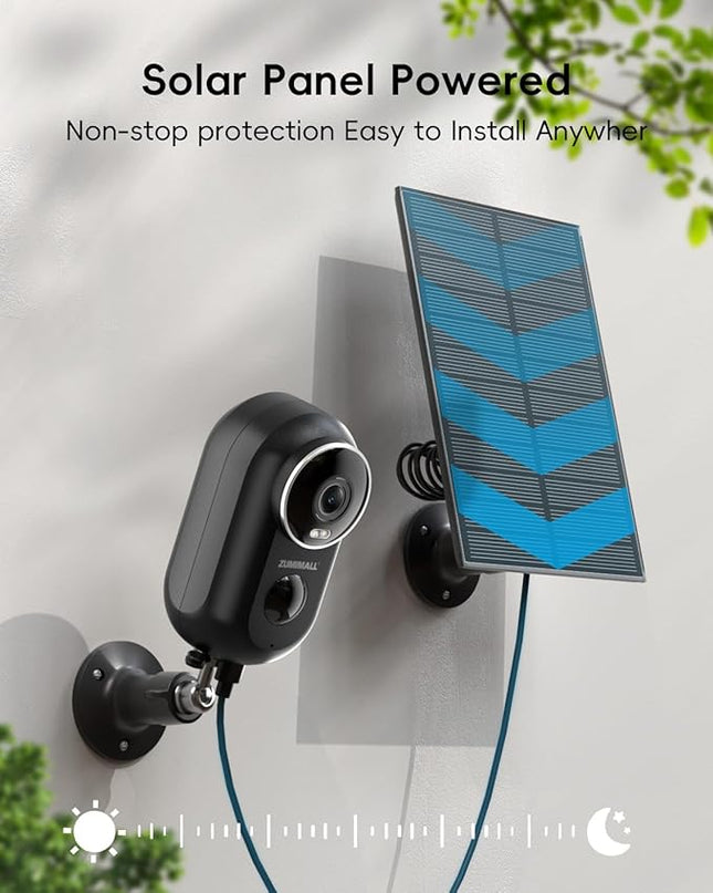 ZUMIMALL Security Cameras Wireless Outdoor, 2 Packs, 2K Cameras for Home Security, Outdoor/Indoor Camera Battery Powered, 2.4G WiFi, Magnetic Mount,3MP Color Night Vision/Siren/PIR/AI/Cloud/Alexa ZUMIMALL