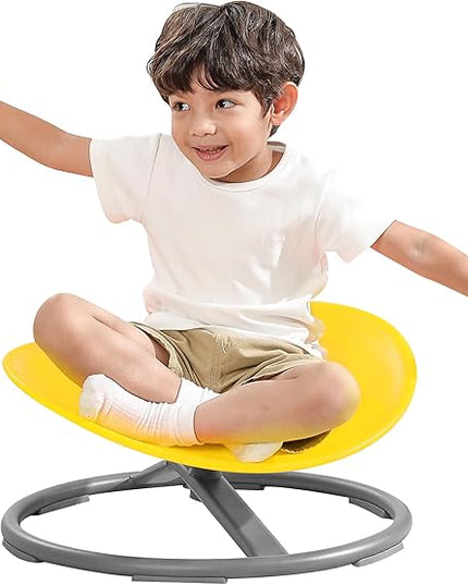 Spinning Chair for Kids Autism Sensory Products Sit and Spin Autism Toys Sensory Chair ADHD Chair Swivel Chair Training Body Coordination (Yellow) - LeafyLoom