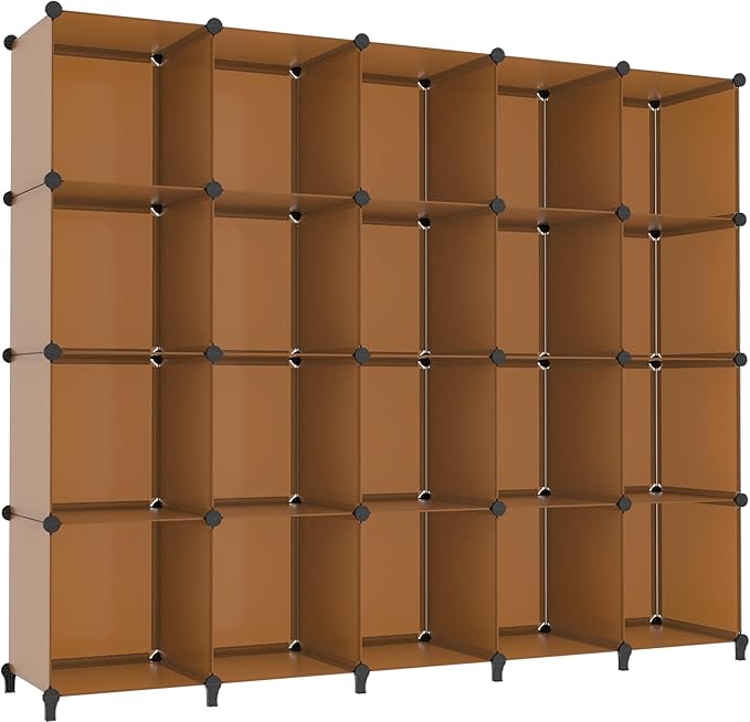 HOMIDEC 20-Cube Storage Organizer, Closet Organizer Storage Shelf Bookcase Bookshelf with Metal Hammer, Storage Cubes Organizer Cabinet for Kids, Closet, Bedroom, Bathroom - LeafyLoom
