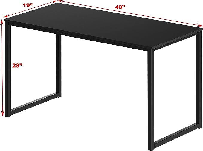 SHW Home Office 40-Inch Computer Desk, Black - LeafyLoom