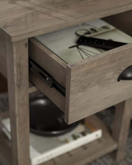 Walker Edison Farmhouse Square Side Accent Table Set-Living-Room Storage End Table with Storage Door Nightstand Bedroom, 18 Inch, Grey Wash - LeafyLoom