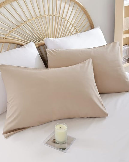 Queen Comforter Set Ultra Soft Microfiber Bed Comforter Set Boho and Luxury 3PC Taupe, with 2Pillowcases Lightweight All Season for Women and Men - LeafyLoom