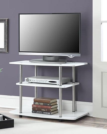 Convenience Concepts Designs2Go 3-Tier TV Stand, 31.5", White - LeafyLoom