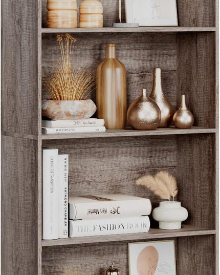FOTOSOK 6-Tier Open Bookcase and Bookshelf, Freestanding Display Storage Shelves Tall Bookcase for Bedroom, Living Room and Office, Oak - LeafyLoom