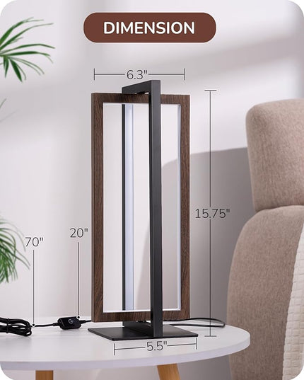 EDISHINE Modern LED Table Lamp, Stepless Dimmable Minimalist Bedside Lamp, MAX 750LM, 3 Color Temperature, Touch Switch Control Nightstand Lamp for Living Room Bedroom, Angle Adjustable - LeafyLoom