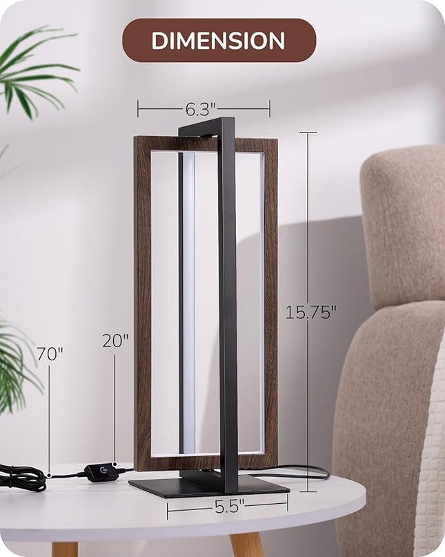 EDISHINE Modern LED Table Lamp, Stepless Dimmable Minimalist Bedside Lamp, MAX 750LM, 3 Color Temperature, Touch Switch Control Nightstand Lamp for Living Room Bedroom, Angle Adjustable - LeafyLoom