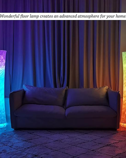 Floor Lamp for Living Room 61" LED Floor Lamp Corner Floor Lamps RGB Color Changing Floor Lamp Smart Dimmable Floor Lamp with Remote & APP Control & Music Sync Modern Floor Lamp for Bedroom - LeafyLoom