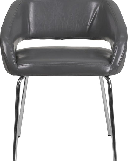 Flash Furniture Fusion Series Contemporary Gray LeatherSoft Side Reception Chair - LeafyLoom