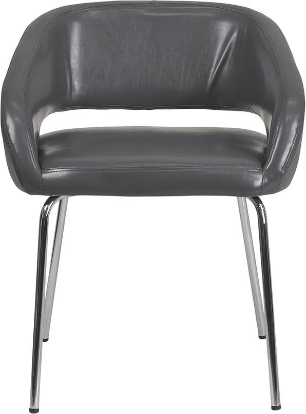 Flash Furniture Fusion Series Contemporary Gray LeatherSoft Side Reception Chair - LeafyLoom