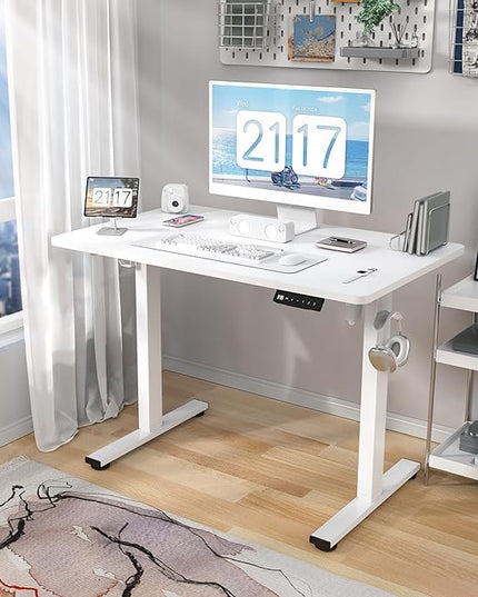 Electric Standing Desk Height Adjustable - 40 x 24 Inches Sit Stand up Desk & Memory Preset Ergonomic Rising Desks for Work, Home Office Workstation Gaming Rising Desk Study Table - LeafyLoom