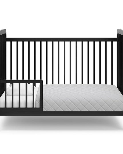 Storkcraft Pasadena 3-in-1 Convertible Crib (Black) – GREENGUARD Gold Certified, Converts to Daybed and Toddler Bed, Fits Standard Full-Size Crib Mattress, Adjustable Mattress Height - LeafyLoom