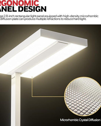 Honeywell LED Floor Lamp Modern - 02E Pro Sunturalux™ Eye Caring Standing Light, 10040LM Dimmable Reading Tall Lampara for Home Office Living Room Bedroom,100W,4000K Natural Daylight - LeafyLoom