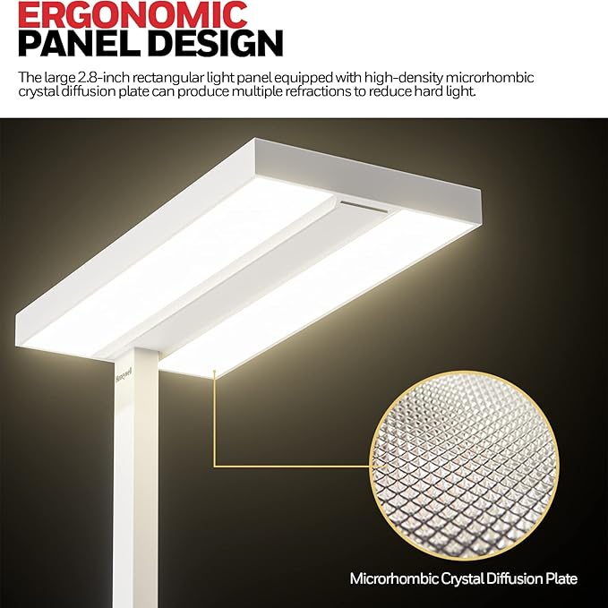 Honeywell LED Floor Lamp Modern - 02E Pro Sunturalux™ Eye Caring Standing Light, 10040LM Dimmable Reading Tall Lampara for Home Office Living Room Bedroom,100W,4000K Natural Daylight - LeafyLoom