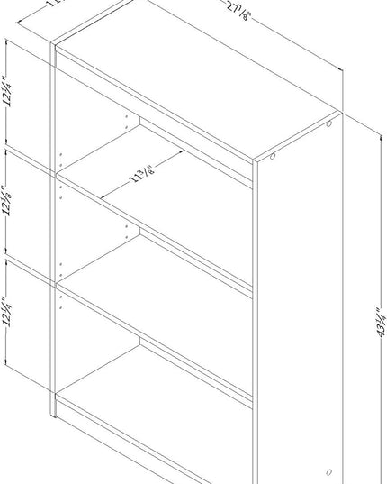 South Shore Axess 3-Shelf Bookcase, Pure White - LeafyLoom