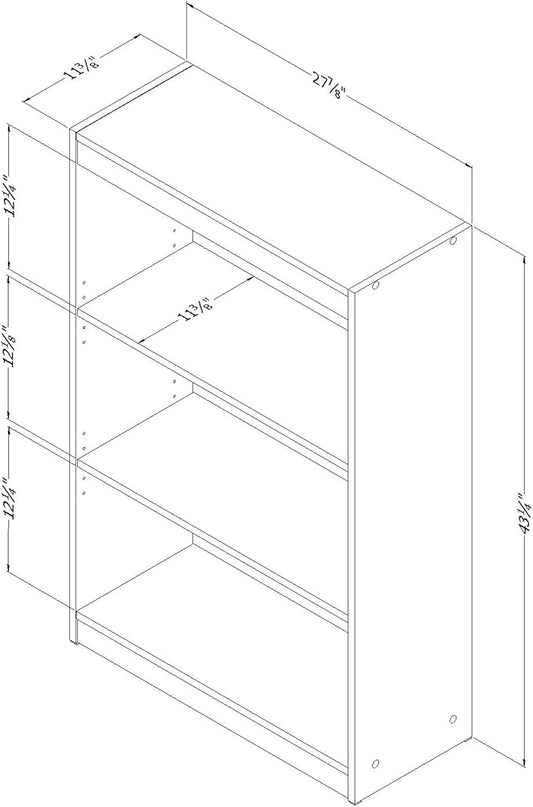 South Shore Axess 3-Shelf Bookcase, Pure White - LeafyLoom