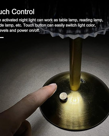 LED Cordless Table Lamp Mushroom Desk Lamp, USB Rechargeable LED Table Lamp with Touch Control Dimmable 3 Light Colors Bedside Lamp Reading Lamp for Bars Restaurants Coffee Shop - LeafyLoom