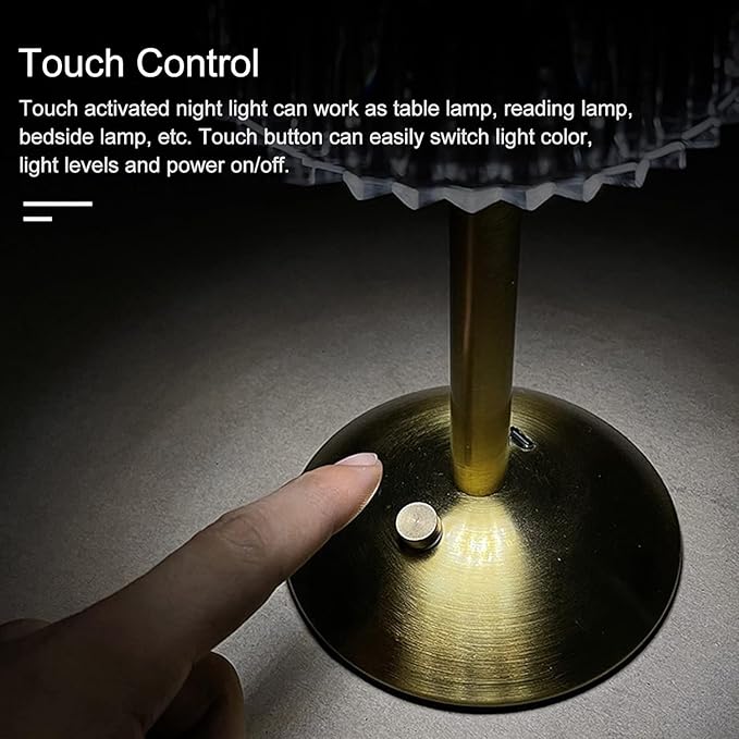 LED Cordless Table Lamp Mushroom Desk Lamp, USB Rechargeable LED Table Lamp with Touch Control Dimmable 3 Light Colors Bedside Lamp Reading Lamp for Bars Restaurants Coffee Shop - LeafyLoom