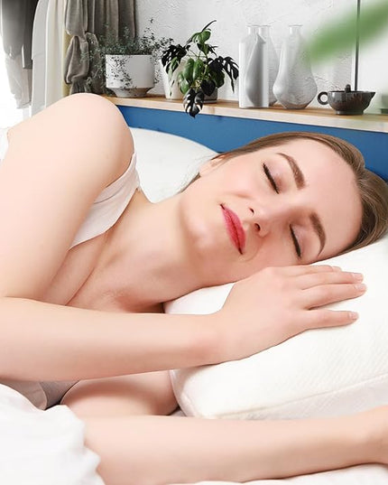 Cooling Bed Pillows for Sleeping 2 Pack, Shredded Memory Foam Pillows Queen Size Set of 2 - Adjustable Pillows for Side Back Sleepers with Cooling Washable Cover, Medium Firm Support Pillows - LeafyLoom
