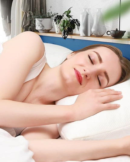 Cooling Bed Pillows for Sleeping 1 Pack, Adjustable Cool Shredded Memory Foam Pillows Queen Size - Luxury Pillows for Side Back Sleepers with Washable Cover, CertiPUR-US Certified - LeafyLoom