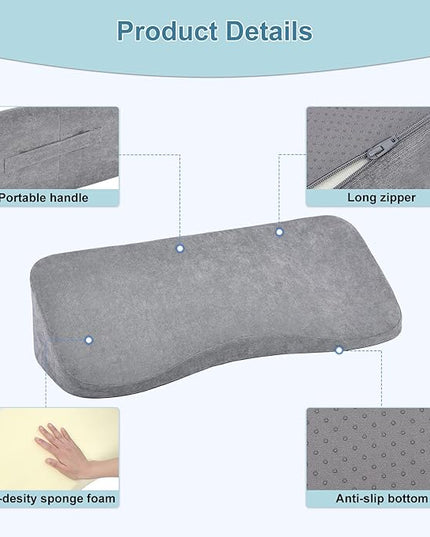 TANYOO Long Wedge Pillow for After Surgery Curved Shaped Turning Wedge Pillow for Side Sleeping Bedridden Patient Products to Prevent Bed Sore and Improve Healing Process No-Slip Bottom Height 7.5 in - LeafyLoom