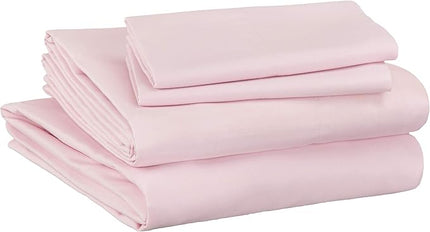 Amazon Basics Kid's Easy Care Microfiber Bed-in-a-Bag 7-Piece Bedding Set, Full/Queen, Purple Unicorns, Solid & Printed - LeafyLoom