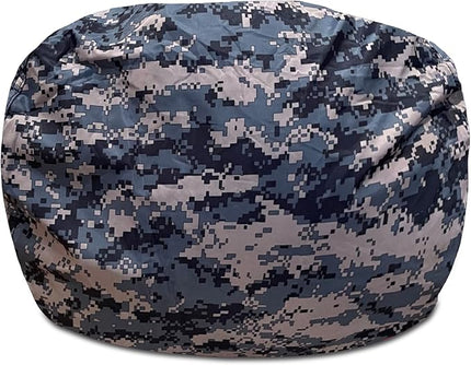 Posh Creations Structured Comfy Bean Bag Chair for Gaming, Reading and Watching TV, 100in Round Classic Chair, Nylon - Camo Digital - LeafyLoom