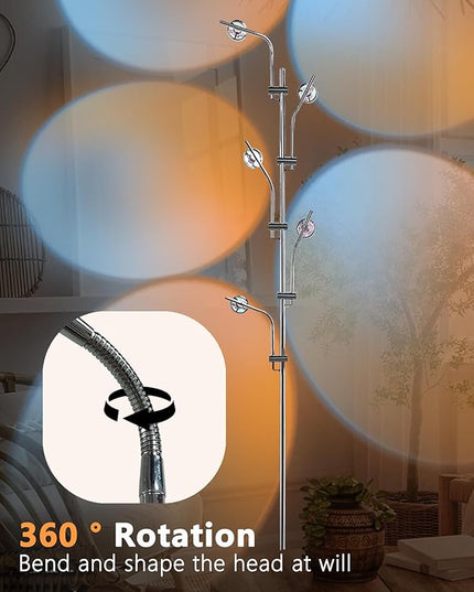 Sunset Lamp Tacahe Rgbw Halo Projector Floor Lamp Funny Led Corner Sunset Floor Lamp Gaming Room Decor for Bedroom Living Room Restaurant Dance Studio Novelty Tighting - LeafyLoom