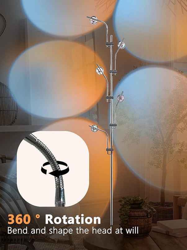 Sunset Lamp Tacahe Rgbw Halo Projector Floor Lamp Funny Led Corner Sunset Floor Lamp Gaming Room Decor for Bedroom Living Room Restaurant Dance Studio Novelty Tighting - LeafyLoom