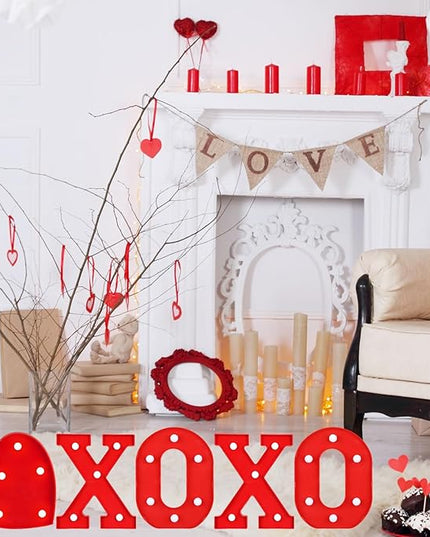 VIHOSE Valentine's Day LED Letter Lights Sign Table Decoration Light up Letters Battery Powered Letter for Home Bars Party Bedroom Tabletop Decoration Valentine's Gift VIHOSE
