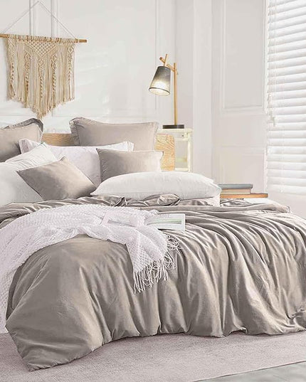 ETDIFFE Tan Comforter Set Queen Size, 3pc Modern Western Taupe Brown Bedding Set - Soft & Lightweight Dark Khaki Microfiber Down Alternative Bed Comforter with 2 Pillow Shams for Women Men - LeafyLoom
