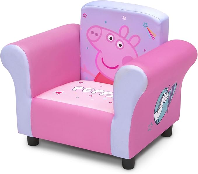 Delta Children Kids Character Upholstered Chair, Peppa Pig - LeafyLoom