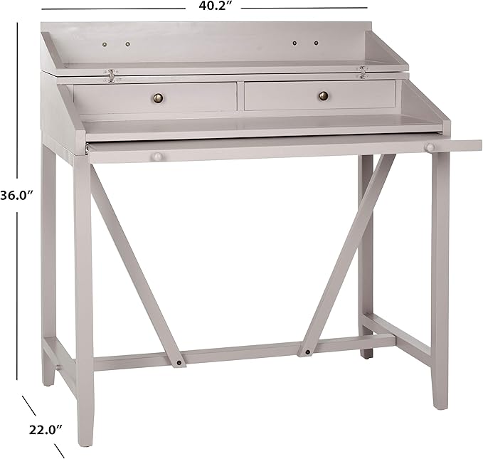Safavieh American Homes Collection Wyatt Grey Writing Desk - LeafyLoom
