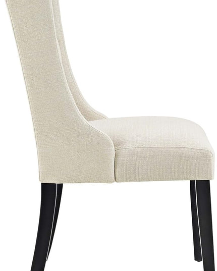 Modway Baronet Modern Tufted Upholstered Fabric Parsons Kitchen and Dining Room Chair in Beige - LeafyLoom