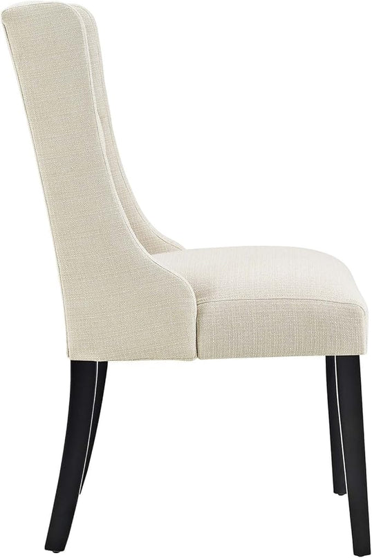 Modway Baronet Modern Tufted Upholstered Fabric Parsons Kitchen and Dining Room Chair in Beige - LeafyLoom