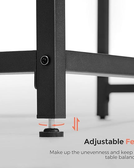 VASAGLE Computer Desk, Gaming Desk, Home Office Desk, for Small Spaces, 19.7 x 31.5 x 29.5 Inches, Industrial Style, Metal Frame, Rustic Brown and Black ULWD038B01 - LeafyLoom
