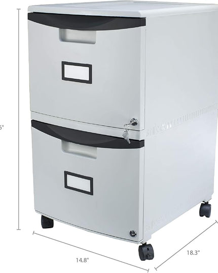 Storex 61311A01C File Cabinet, 1-Pack, Gray/Black - LeafyLoom