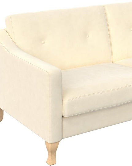 Mr. Kate Tess Sofa with Soft Pocket Coil Cushions, Small Space Living Room Furniture, White Linen - LeafyLoom