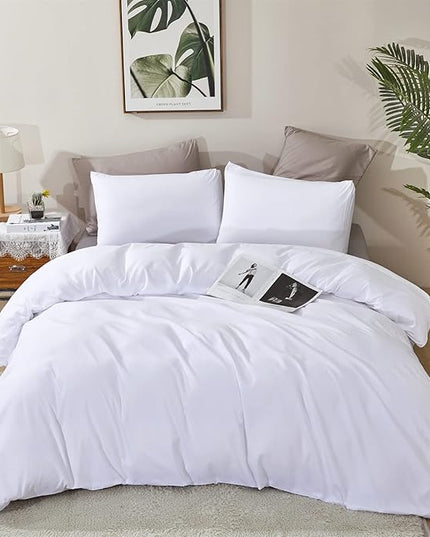 White Comforter Queen White Bedding Comforter Set Full True White Bed Set Soft Durable Solid Bright White Breathable Comforter Set Women Durable Lightweight Plain White Comforter Queen - LeafyLoom