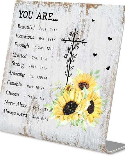 Christian office decor for Men Prayer Room Decor for Office Desk Scripture Motivational Birthday Gifts for Her, Mom,Sister, Friends, Coworker Birthday Gifts for Women Catholic XUV03 - LeafyLoom