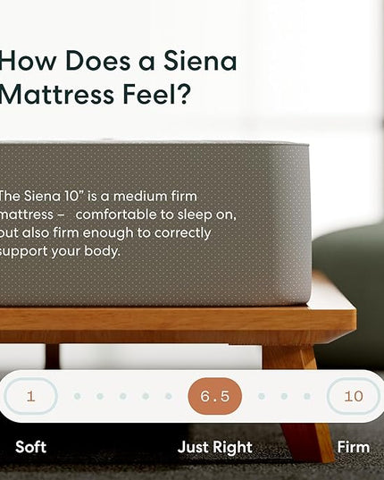 Siena 10” Twin Gel Memory Foam Mattress - Medium Firm - 180 Night Trial - Premium Pressure-Relieving Layers - 10 Year Manufacturer Warranty - CertiPUR-US® Certified - LeafyLoom