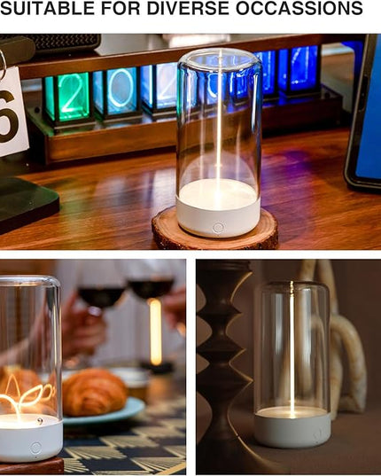 Mini Minimalist Table Lamp Cordless LED Desk Lamp Rechargeable Modern Night Lights Portable Nightstand Lamps Unique Ambient Light Mood Lighting for Bedroom, Beside, Nursery - LeafyLoom