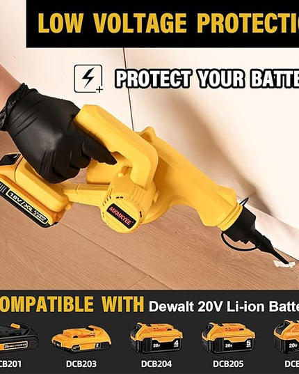 Cordless Blower for DEWALT 20V Max Battery, 3-in-1 Handle Small Blower & Vacuum & Inflatable Compatible with DEWALT Battery by MKMKYEE (Battery Not Included) - LeafyLoom