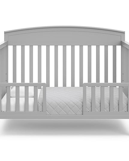 Graco Benton 5-in-1 Convertible Crib (Pebble Gray) – GREENGUARD Gold Certified, Converts from Baby Crib to Toddler Bed, Daybed and Full-Size Bed, Fits Standard Full-Size Crib Mattress - LeafyLoom