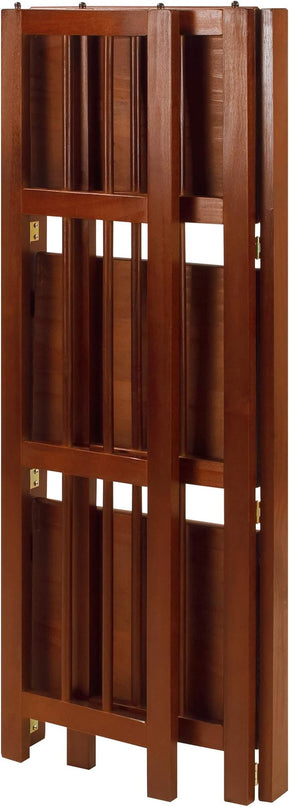 Casual Home 3-Shelf Folding Bookcase (14" Wide)-Walnut - LeafyLoom