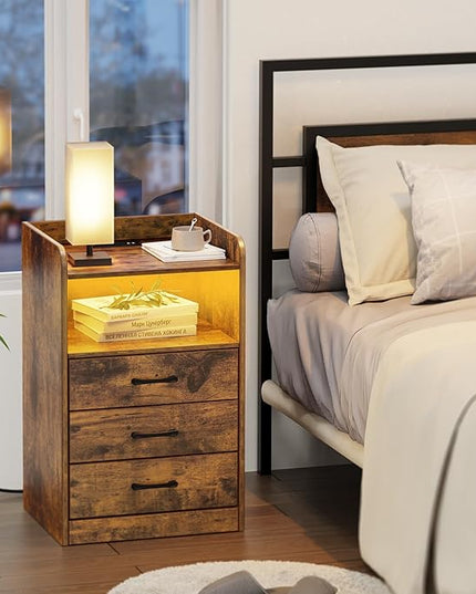 SUPERJARE File Cabinet with Charging Station - LeafyLoom